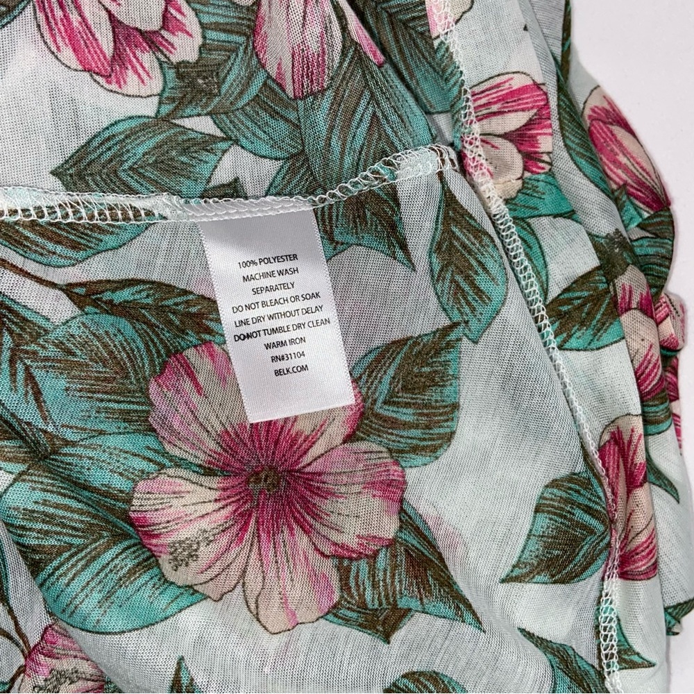 Kim Rogers Boho Floral Tropical Lightweight Semi Sheer Top - Women’s Small - Picture 7 of 9